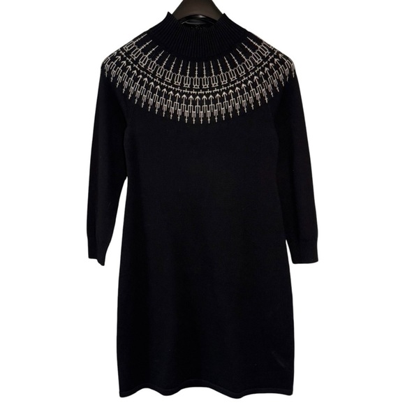 TALBOTS FAIR ISLE MOCKNECK SHIFT DRESS - Picture 3 of 6